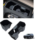 2PCS Center Console Cup Holder Inserts for 2024 2025 2026 Toyota Grand Highlander Accessories TPE Cup Holder Protector Drink Holder Coaster Liner for Grand Highlander Interior Black