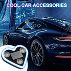 Heart-Shaped LED Neon Light | Solar and USB Rechargeable | 2 Pack Blue Car Interior Lights with Suction Cups | 40 High-Brightness LEDs Car Ambient Light, 5 Modes