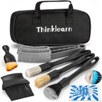 Car Detailing Kit, Car Interior Detailing Kit, Including 7Pcs Auto Detailing Brushs and 200g Cleaning Gel (25% More Than 160g) Storage Bag, Car Accessories