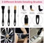 Car Interior & Glass Cleaning Kit, 16Pcs Car Detailing Kit - Car Duster Brushes & Detailing Supplies, Interior Car Cleaner with Windshield Cleaner Tool, Vent Brush & Microfiber Towel, Storage Bag