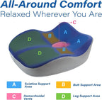 Car Seat Cushion for Driving, Car Seat Pillow for Short Drivers | Ergonomic Memory Foam Seat Cushion for Pain Relief, Adult Booster Seat for Car, Butt Cushion for Car, Truck, Blue&Gray