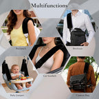 Soft Faux Fur Universal Fit Seatbelt Cover Car Truck SUV Airplane Seat Belt Shoulder Pad for Carmera Backpack Straps Neck Cushion Protector Extra Long 19.7in Black