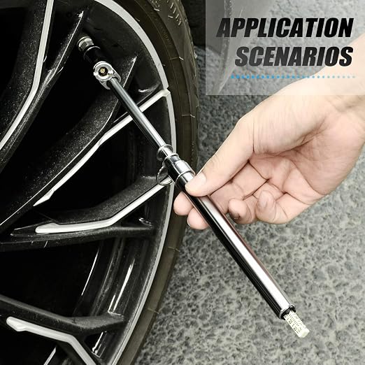Silver Double Straight Type Tire Pressure Gauge，Dual Head Air Pressure Gauge 10Pcs，Pressure Range 10-150 Psi(Suitable for Trucks, etc.