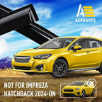 Extra Durable Window Deflectors Tape-On Window Visors Rain Guards Fit for Subaru Impreza 2017-2023 Hatchback, Sun Visors, Wind Vent for Shades, Exterior Car Accessories - 4pcs. AG0550