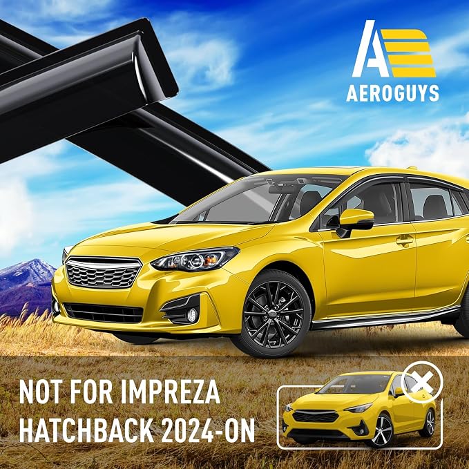 Extra Durable Window Deflectors Tape-On Window Visors Rain Guards Fit for Subaru Impreza 2017-2023 Hatchback, Sun Visors, Wind Vent for Shades, Exterior Car Accessories - 4pcs. AG0550