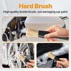 8 Pcs Car Detailing Brush Set, Soft Bristle Cleaning Brushes for Interior and Exterior Care, 4 Versatile Brushes Designed for Dashboards, Vents, Wheels, Tires, and Precision Detailing