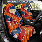 Car Seat Towel Cover 2 Pack for Front Seats, Sweat Absorbent Car Seat Protector with Non-Slip Backing, Waterproof Towel Car Seat Covers for Runners, Gym, Swimming, Beach, Pets, Orange Track