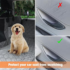 Dog Car Seat Cover with Mesh Window, 100% Waterproof Pet Seat Cover for Back Seat, Scratchproof Dog Hammock for Cars, Trucks, SUVs, Jeeps (Gray)