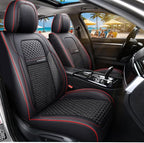 Coverado Car Seat Covers Front Seats, Waterproof Front Seat Covers Nappa Leather Seat Covers for Cars, Breathable Summer Car Seat Cushion Universal Fit for Most Cars SUV Trucks(Front, Black)