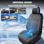 Cooling Car Seat Cover with 2 Turbo Fans – 12V-24V Ventilated Car Seat Cushion, Breathable Car Seat Cooling Pad for Sweaty Back, Universal Fit Cooling Seat Covers for Cars SUV Truck Grey
