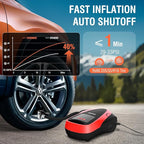 Tire Inflator Portable Air Compressor, Air Pump DC/AC for Car Tires 12V DC and Other Inflatables at Home 110V AC, Digital Electric Tire Pump with Pressure Gauge(Red)