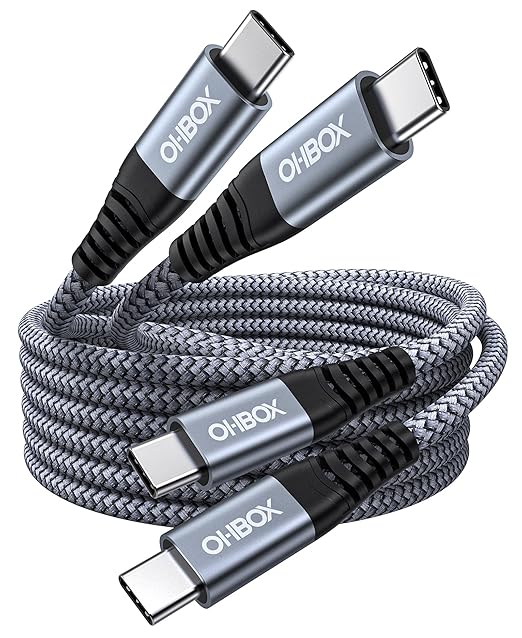 Short USBC to USBC Cable 3FT, 60W USB Type C Fast Charging Cable for Car, Durable iPhone USB C Charger Cable USB C Cord for iPhone 17/16/15/Pro Max/Plus, Samsung Galaxy and More-2Pack