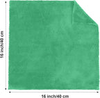 30 Pcs 16 x 16 Inch Edgeless Microfiber Plush Towels for Cars Detailing Drying Wash Polishing Absorbent Cleaning Cloths, 500 GSM (Grass Green)