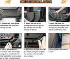 Metal Front & Rear Door Storage Box Pockets Door Side Insert Organizer with Cup Holder Compatible with 2018-2024 2025 Jeep Wrangler JL JLU & 2020-2024 2025 Gladiator JT Interior Accessories, 4pcs