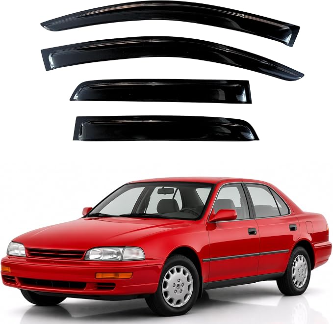 KPY Rain Guards Fit for 1992-1996 Toyota Camry, Out-Channel Window Visors Vent Wind Deflectors 4PC, Car Accessories for 92-96 Camry