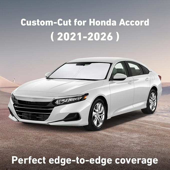 Windshield Sunshade Compatible for Honda Accord 2018-2020 2021 2022, Sun Visor for Front Windshield & Window Sun Shade Cover, UV Heat Blocker & Protector, Car Accessories