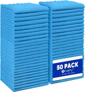 Orighty Microfiber Cleaning Cloth Bulk, Shop Towels Shop Rags 50 Pack, Reusable Microfiber Cleaning Rags for Cars, Multi-Purpose Lint Free Towels for Home & Kitchen, 12x12 Inch, Blue