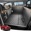 Heavy-Duty Dog Truck Seat Cover, Flat Solid Back Seat Extender for Multi Large Dogs, Hard Bottom Supports 450 lb, Waterproof Hammock Protector, XL for Full-Size Crew Cab Trucks & SUVs, Matte Blk