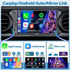 7" QLED Double Din Car Stereo Compatible with Wireless Apple CarPlay & Android Auto, Bluetooth 5.3 Car Radio, 240W 4.2-Channel Audio, MirrorLink, SWC, Backup Camera