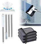Disposable Dust Mop with 3 Shiny Cleaning Wipe Cloths, 360°Spin No Wash Mop, 4Ft Extension Pole Snap Grip Mini Mop -Automatic Cloth Changing, Small Disposable Dust Mop Set for Tile, Floor and Wall
