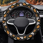 Elastic Steering Wheel Cover Non-Slip Steering Wheel Protection | Ghost Pumpkin Print, Halloween Decor, Steering Wheel Protector No Smell Fashion Machine Washable Universal