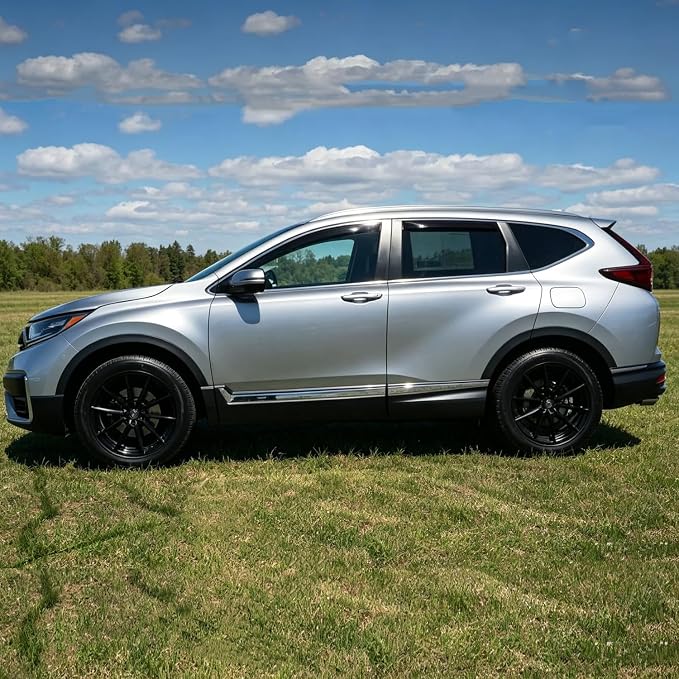 in-Channel Window Visor for 2017-2022 Honda CRV CR-V Rain Guards | Window Deflectors, Vent Visors, Dark Smoke, Window Tinted, Sun Shade