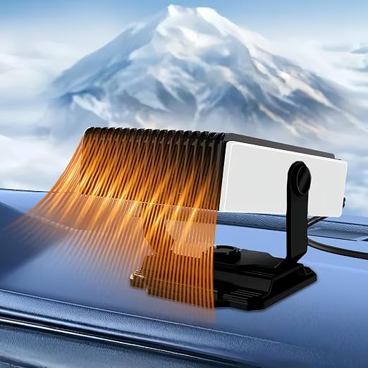 12v Car Heater, Portable Car Heater and Defroster That Plugs into Cigarette Lighter,Windshield Defogger,360°Rotary Defroster 2-in-1 Heater&Cooling Fan (Square)