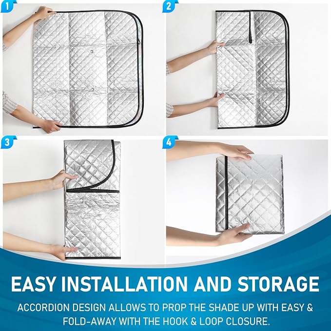 Car Windshield Sun Shade, Folding Car Shades for Front Windows UV Rays Sun Visor Shade, Keeps Your Vehicle Cool