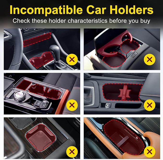 Cup Holder Expander (Adjustable Holder & Base, Auto-Fit Hold, One Button Open), Car Cup Holder Expander for Yeti, Hydro Flask, Nalgene, Owala, Bottles in 2.6"- 4.8" (Black, 1 Pack)