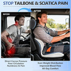 Truck Seat Cushion and Headrest 2-in-1 Set for Truck Driver, Lumbar Support Car Cushions for Long Haul Driving, Memory Foam for Semi Truck & Big Rig, Ergonomic Relief for Back & Sciatic Pain