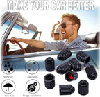 20PCS Tire Valve Stem Caps, The Upgraded Version Plastic Air Caps Cover, with O-Ring Rubber Seal, Universal Tyre Valve Dust Caps for Cars, SUV, Trucks, Bikes, Motorcycles, Bicycles(Black)