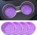 Car Cup Coaster Universal Non-Slip Cup Holders Bling Crystal Rhinestone Car Interior Accessories 4 Pack Purple