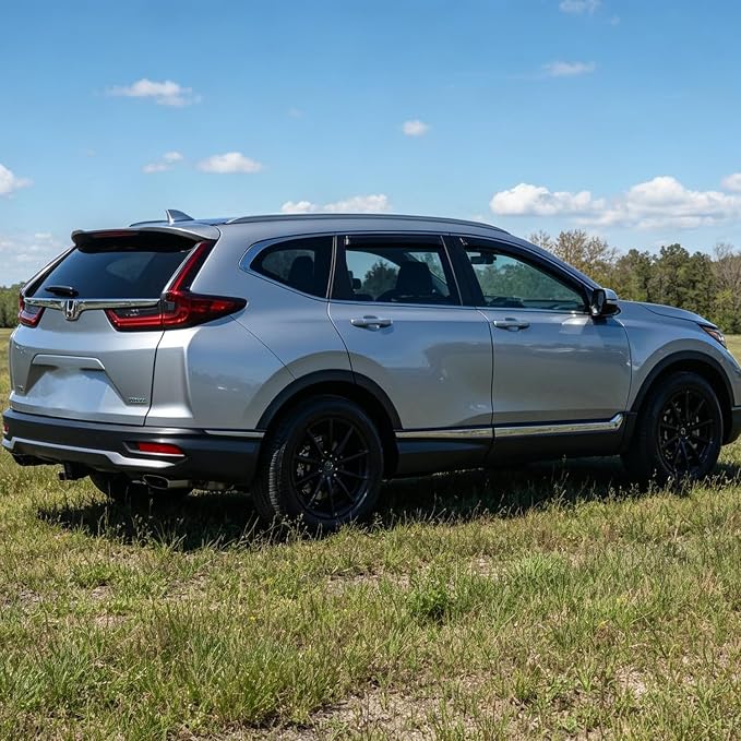 in-Channel Window Visor for 2017-2022 Honda CRV CR-V Rain Guards | Window Deflectors, Vent Visors, Dark Smoke, Window Tinted, Sun Shade