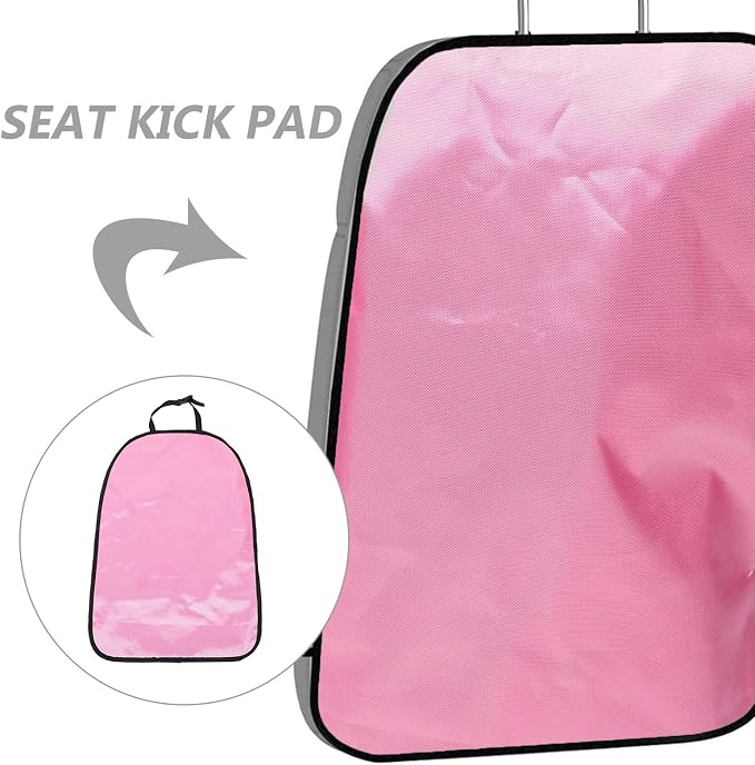 Car Seat Kick Mat and Back Seat Protector for Waterproof Pu Leather Anti-Impact Cover with Storage Pocket Car Interior Guard for Dirt Resistance