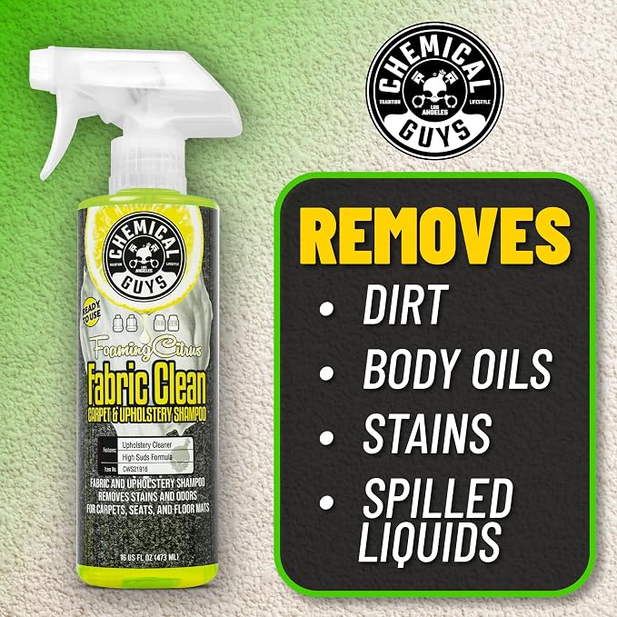 Sprayable Citrus Fabric Clean Carpet & Upholstery Cleaner (Car Carpets, Seats & Floor Mats), 16 fl oz, Citrus Scent + Induro 7 Heavy Duty Nifty Interior Brush - HOL463