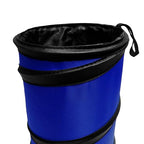 Automotive Waterproof Portable Collapsible Small Trash Can Garbage Container fits Most Cars,Polyethylene, SUVs, and Trucks Blue