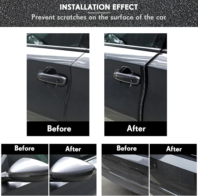 Car Door Edge Guards Door Sill Protector Automotive Entry Guard Anti Collision Scuff Sill Trim Protection Strips for Most Cars Vehicles Accessories(2.8 Inch Wide, 16.4 Feet,Black)