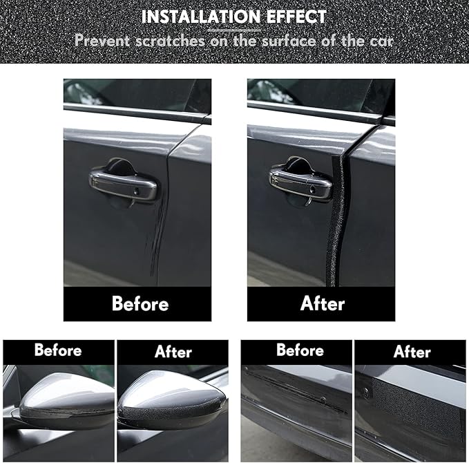 Car Door Edge Guards Door Sill Protector Automotive Entry Guard Anti Collision Scuff Sill Trim Protection Strips for Most Cars Vehicles Accessories(2 Inch Wide, 16.4 Feet,Black)
