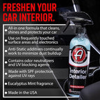 Adam's Polishes Interior Detailer 16 fl. oz - Total Car Cleaner, Protectant & Dressing | All Purpose Leather Conditioner | Vinyl, Dashboard, Screen, Seat Cleaner & More - Pack of 2