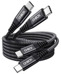 USB C to C Cable 60W [2Pack 3FT], USBC to USBC Fast Charging Cable for CarPlay Durable Braided iPhone USB C Charger Cable USB Type C Cord for iPhone 17/16/15/Pro Max, Samsung Galaxy S23 and More-Black