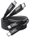 USB C to C Cable 60W [2Pack 6FT], USB Type C Fast Charging Cable for Car Durable Braided iPhone USB C Charger Cable USBC to USBC Cord for iPhone 17/16/15/Pro Max, Samsung Galaxy S23 and More-Black
