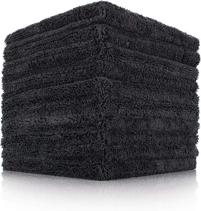 Creature Edgeless Auto Detailing Towels (10-Pack) Professional 70/30 Blend, Dual-Pile Plush Microfiber, Buffing & Polishing, 420gsm, 16in x 16in, Black