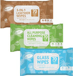 Car Interior Cleaning Wipes Set 210 Count, XL 8" x 10" | Multi-Purpose Wipes For Car Leather Seat, Windshield Window Mirror Cleaning, Steering Wheel & Vinyl Cleaning