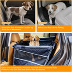 Dog Car Seat for Large Medium Dogs, Hard Bottom Extender with Mesh Windows, Waterproof Backseat Cover for Pets, SUV Dog Travel Bed for Road Trips & Car Travel (28 * 23 * 21.7inches)