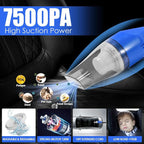 18PCS Car Cleaning Kit, Car Interior Detailing Kit with Blue High Power Handheld Vacuum, Detailing Brush Set, Windshield Cleaner, Cleaning Gel, Complete Auto Accessories for Men, Women