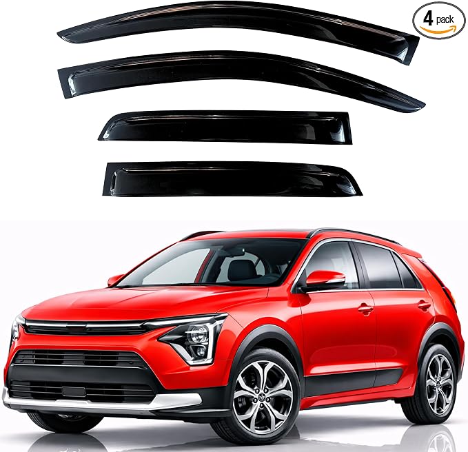 KPY Rain Guards Fit for 2023-2026 Kia NIRO, Out-Channel Window Visors Vent Wind Deflectors 4PC, Car Accessories for 23-26 NIRO