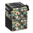 Halloween Wizard Owl Magic Car Trash Can with Lid Collapsible Reusable Waterproof Car Garage Bag,Automotive Garbage Can,Car Accessories Interior Car Organizer