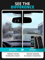 HydroGuard Windshield Glass Coating Kit – Long-Lasting Auto Windshield Water Repellent, Anti Fog, Improves Visibility & Reduces Glare – Professional Rain Repellent for Car – 30ml 1 Pack
