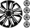 16 Inch Hubcaps Set of 4 – OEM Replacement Snap-On Wheel Rim Covers - Universal Fit Car Wheel Cover for Cars, Trucks, SUV, Vans Durable ABS Black & Silver 10-Spoke Hub-Cap Car Accessories Exterior