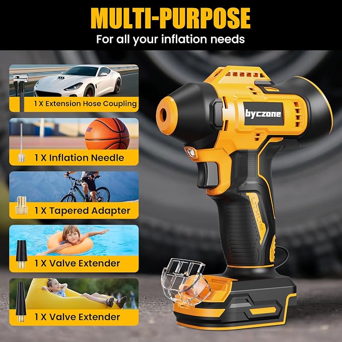 Tire Inflator Compatible with Dewalt 20V Max Battery, 160 PSI Cordless Air Compressor With LCD Digital Pressure Gauge for Car, Bike, Sport Ball (No Battery)